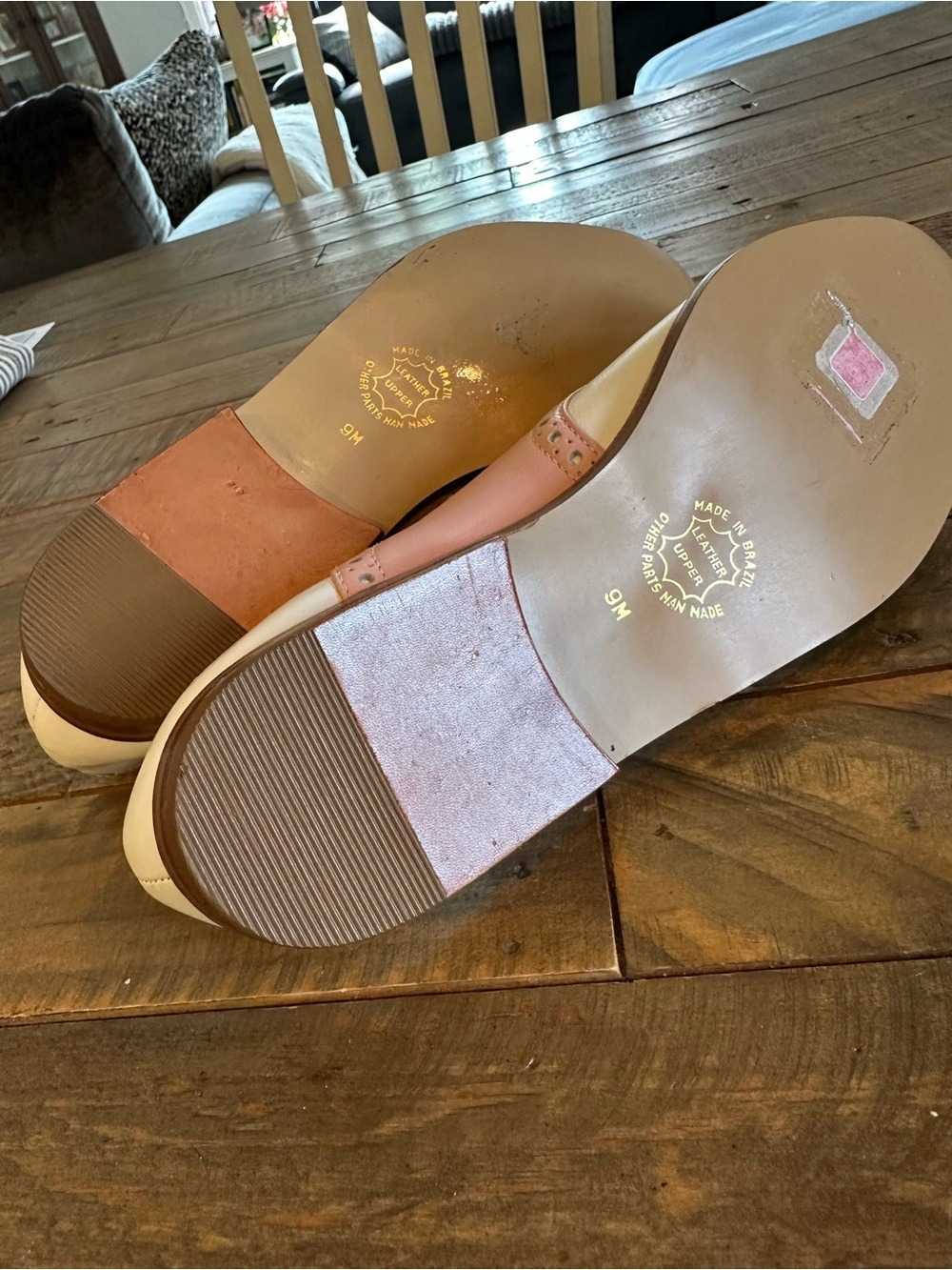 Hipoppotamus Vintage Pink & White Saddle Shoe Style Slip on Loafer Size 9 - Picture 5 of 6